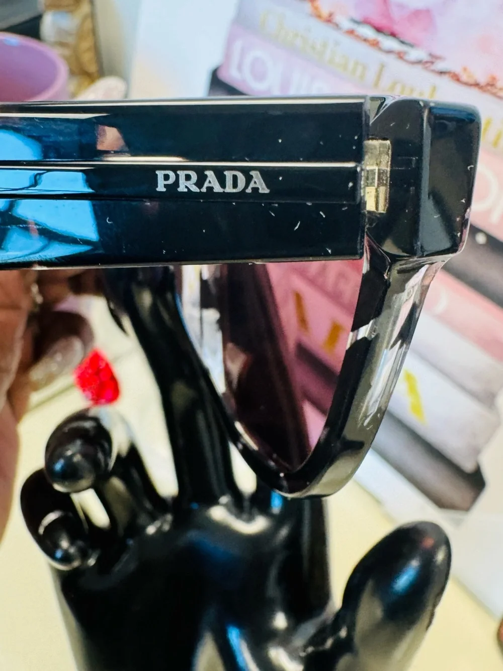 Prada Black Oversized Cat-Eye Sunglasses with Tinted Lenses